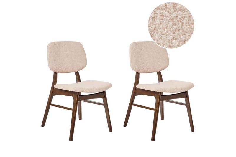 Matsalsstol Beliani Ella set om 2 Ljus Trä-Beige Ljusbeige