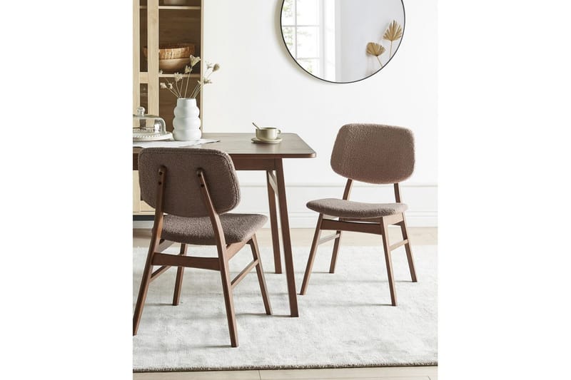 Matsalsstol Beliani Ella set om 2 Ljus Trä-Beige Taupe VALUE_MISSING_18305 - Møbler - Stoler - Spisestuestoler & kjøkkenstoler