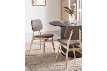 Matsalsstol Beliani Ella set om 2 Ljus Trä-Beige Taupe VALUE_MISSING_18306 - Møbler - Stoler - Spisestuestoler & kjøkkenstoler