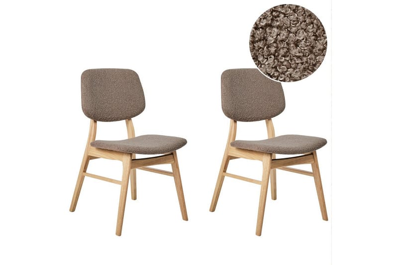 Matsalsstol Beliani Ella set om 2 Ljus Trä-Beige Taupe VALUE_MISSING_18306