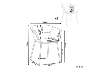 Matsalsstol Beliani Elma set om 2 Blå-Svart Dark blue - Møbler - Stoler - Spisestuestoler & kjøkkenstoler