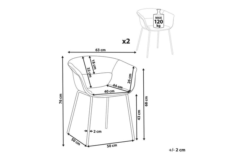 Matsalsstol Beliani Elma set om 2 Blå-Svart Dark blue - Møbler - Stoler - Spisestuestoler & kjøkkenstoler