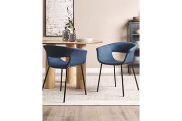 Matsalsstol Beliani Elma set om 2 Blå-Svart Dark blue - Møbler - Stoler - Spisestuestoler & kjøkkenstoler