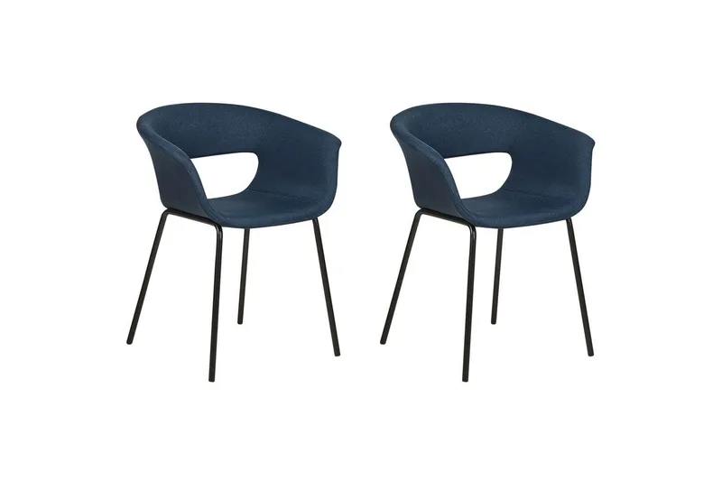 Matsalsstol Beliani Elma set om 2 Blå-Svart Dark blue