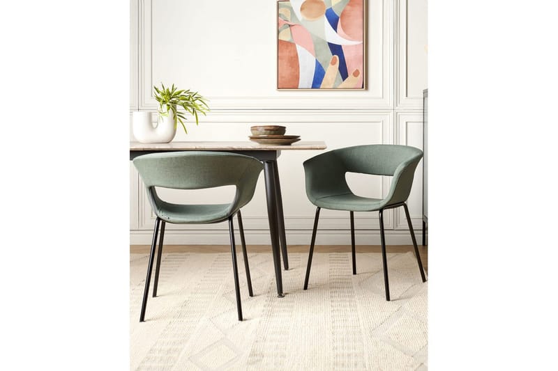 Matsalsstol Beliani Elma set om 2 Blå-Svart Dark green - Møbler - Stoler - Spisestuestoler & kjøkkenstoler