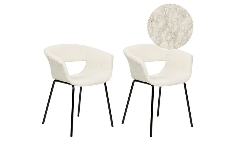 Matsalsstol Beliani Elma set om 2 Blå-Svart Off White