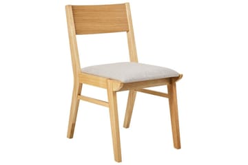 Matsalsstol Beliani Enola set om 2 Ljus Trä-Grå Light grey - Møbler - Stoler - Spisestuestoler & kjøkkenstoler