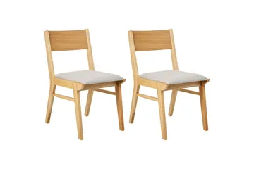 Matsalsstol Beliani Enola set om 2 Ljus Trä-Grå Light grey - Møbler - Stoler - Spisestuestoler & kjøkkenstoler