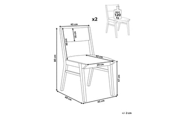 Matsalsstol Beliani Enola set om 2 Ljus Trä-Grå Light grey - Møbler - Stoler - Spisestuestoler & kjøkkenstoler