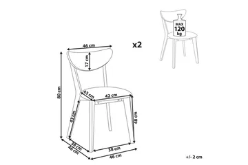 Matsalsstol Beliani Erie set om 2 Light wood - Møbler - Stoler - Spisestuestoler & kjøkkenstoler
