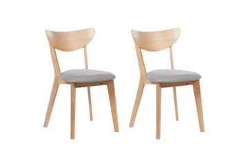 Matsalsstol Beliani Erie set om 2 Light wood - Møbler - Stoler - Spisestuestoler & kjøkkenstoler
