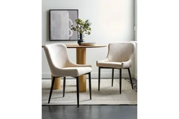 Matsalsstol Beliani Everly Ljusbeige - Møbler - Stoler - Spisestuestoler & kjøkkenstoler