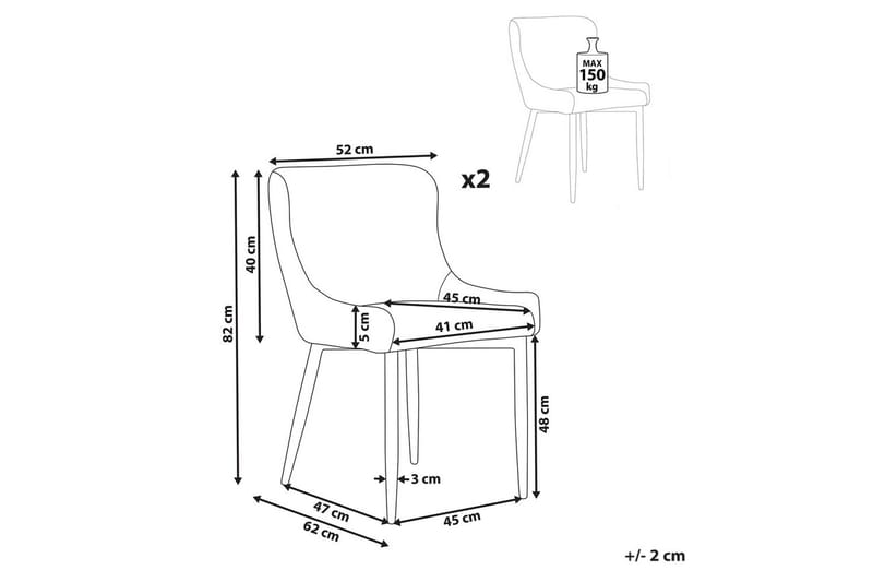 Matsalsstol Beliani Everly Ljusbeige - Møbler - Stoler - Spisestuestoler & kjøkkenstoler