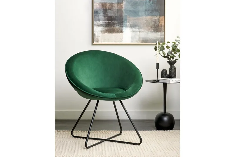 Matsalsstol Beliani Floby Ii Grön-Svart Emerald green - Møbler - Stoler - Spisestuestoler & kjøkkenstoler