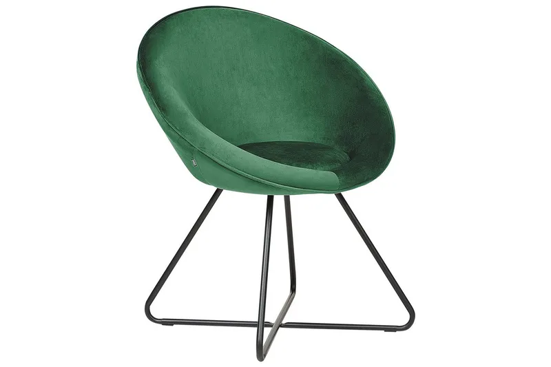 Matsalsstol Beliani Floby Ii Grön-Svart Emerald green