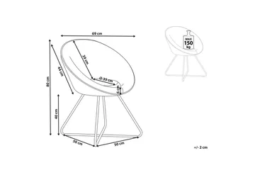 Matsalsstol Beliani Floby Ii Grön-Svart Emerald green - Møbler - Stoler - Spisestuestoler & kjøkkenstoler