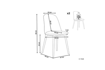 Matsalsstol Beliani Fomby set om 2 Blå Light blue - Møbler - Stoler - Spisestuestoler & kjøkkenstoler