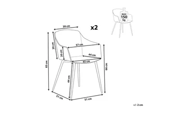 Matsalsstol Beliani Fonda set om 2 White - Møbler - Stoler - Spisestuestoler & kjøkkenstoler