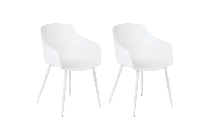 Matsalsstol Beliani Fonda set om 2 White