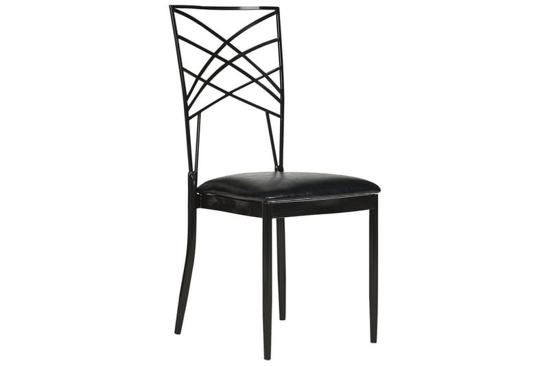 Matsalsstol Beliani Girard set om 2 Guld-Vit Black - Møbler - Stoler - Spisestuestoler & kjøkkenstoler