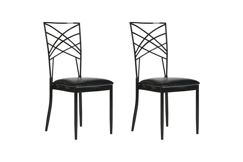 Matsalsstol Beliani Girard set om 2 Guld-Vit Black