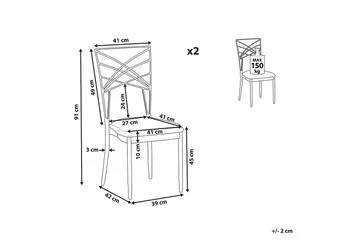 Matsalsstol Beliani Girard set om 2 Guld-Vit Black - Møbler - Stoler - Spisestuestoler & kjøkkenstoler