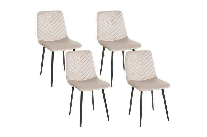 Matsalsstol Beliani Havre set om 4 Beige