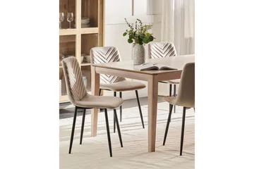 Matsalsstol Beliani Havre set om 4 Beige - Møbler - Stoler - Spisestuestoler & kjøkkenstoler