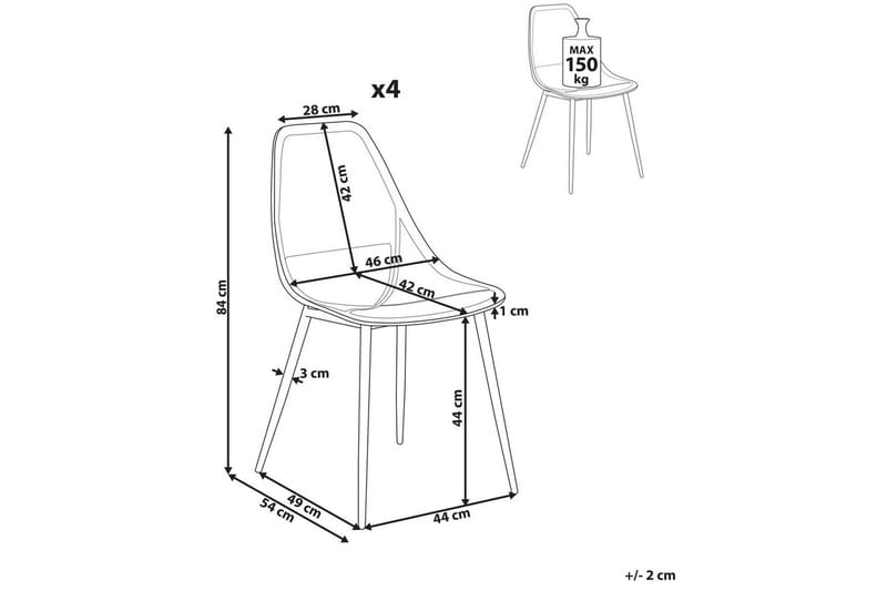 Matsalsstol Beliani Hazelton set om 4 Beige-Ljust Trä Beige - Møbler - Stoler - Spisestuestoler & kjøkkenstoler