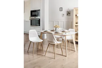 Matsalsstol Beliani Hazelton set om 4 Beige-Ljust Trä White - Møbler - Stoler - Spisestuestoler & kjøkkenstoler