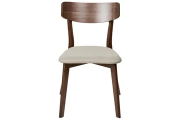 Matsalsstol Beliani Hope set om 2 Ljus Trä-Grå Ljusbeige - Møbler - Stoler - Spisestuestoler & kjøkkenstoler