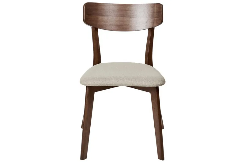 Matsalsstol Beliani Hope set om 2 Ljus Trä-Grå Ljusbeige - Møbler - Stoler - Spisestuestoler & kjøkkenstoler