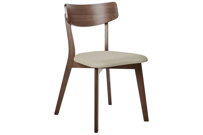 Matsalsstol Beliani Hope set om 2 Ljus Trä-Grå Ljusbeige - Møbler - Stoler - Spisestuestoler & kjøkkenstoler