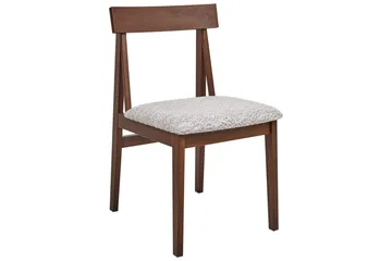 Matsalsstol Beliani Isle set om 2 Mörk Trä-Beige Dark wood VALUE_MISSING_1 - Møbler - Stoler - Spisestuestoler & kjøkkenstoler