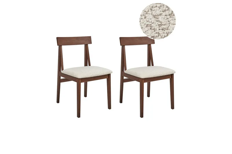 Matsalsstol Beliani Isle set om 2 Mörk Trä-Beige Dark wood VALUE_MISSING_2