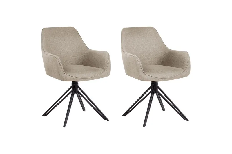 Matsalsstol Beliani Jodar set om 2 Beige-Svart Taupe