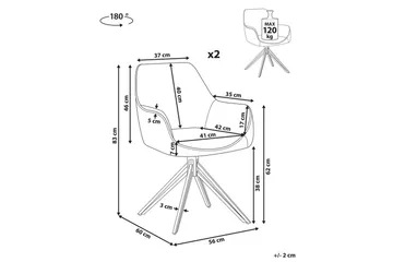 Matsalsstol Beliani Jodar set om 2 Beige-Svart Teal - Møbler - Stoler - Spisestuestoler & kjøkkenstoler
