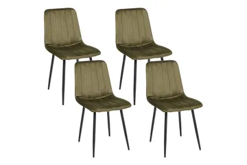 Matsalsstol Beliani Kalispell set om 4 Olive green - Møbler - Stoler - Spisestuestoler & kjøkkenstoler