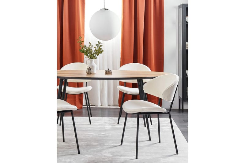 Matsalsstol Beliani Kiana set om 2 Beige Cream white - Møbler - Stoler - Spisestuestoler & kjøkkenstoler