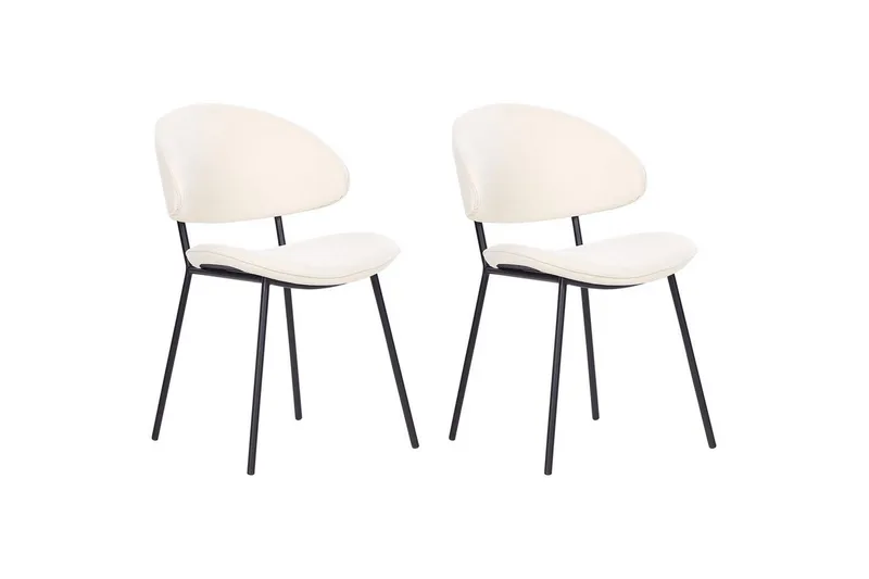 Matsalsstol Beliani Kiana set om 2 Beige Cream white