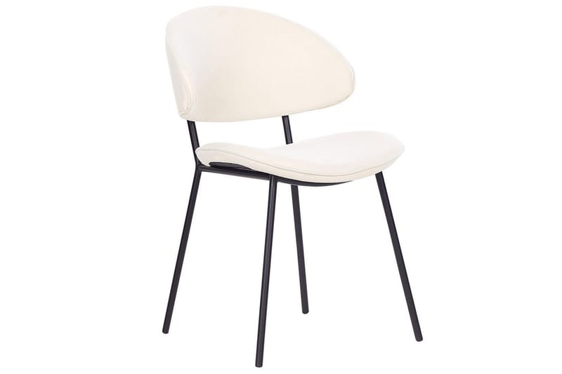 Matsalsstol Beliani Kiana set om 2 Beige Cream white - Møbler - Stoler - Spisestuestoler & kjøkkenstoler