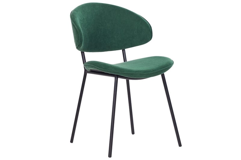 Matsalsstol Beliani Kiana set om 2 Beige Dark green - Møbler - Stoler - Spisestuestoler & kjøkkenstoler