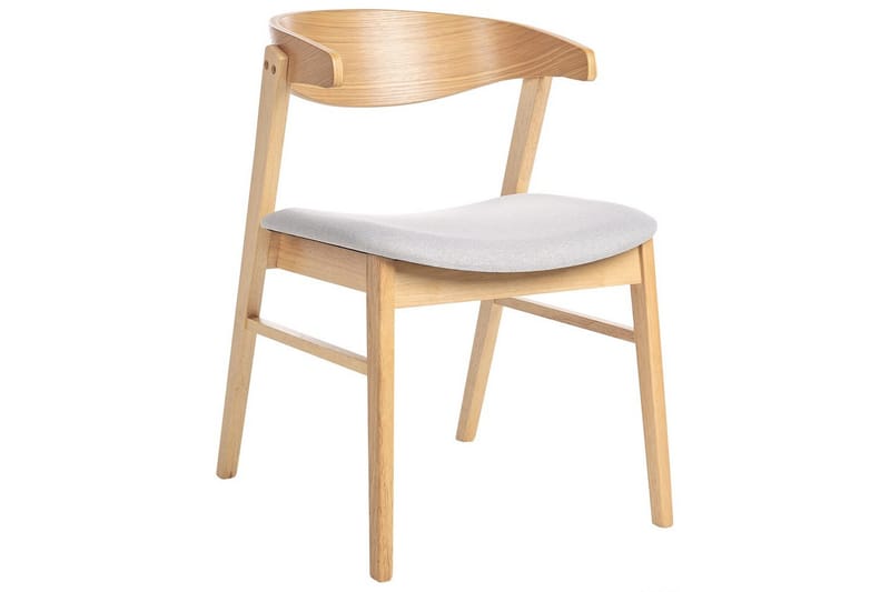 Matsalsstol Beliani Lilly set om 2 Beige-Mörkt Trä Light grey - Møbler - Stoler - Spisestuestoler & kjøkkenstoler
