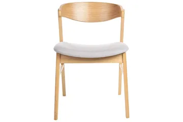 Matsalsstol Beliani Lilly set om 2 Beige-Mörkt Trä Light grey - Møbler - Stoler - Spisestuestoler & kjøkkenstoler