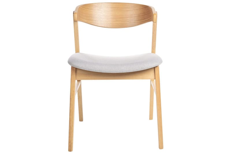 Matsalsstol Beliani Lilly set om 2 Beige-Mörkt Trä Light grey - Møbler - Stoler - Spisestuestoler & kjøkkenstoler