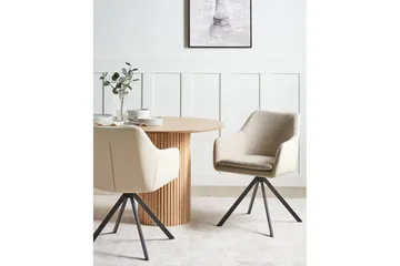 Matsalsstol Beliani Lithia set om 2 Taupe - Møbler - Stoler - Spisestuestoler & kjøkkenstoler