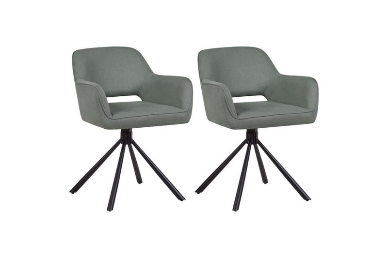 Matsalsstol Beliani Loures set om 2 Beige-Svart Dark green