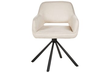 Matsalsstol Beliani Loures set om 2 Beige-Svart Ljusbeige - Møbler - Stoler - Spisestuestoler & kjøkkenstoler