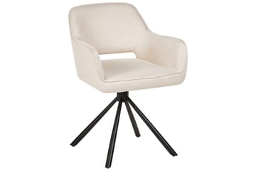 Matsalsstol Beliani Loures set om 2 Beige-Svart Ljusbeige - Møbler - Stoler - Spisestuestoler & kjøkkenstoler