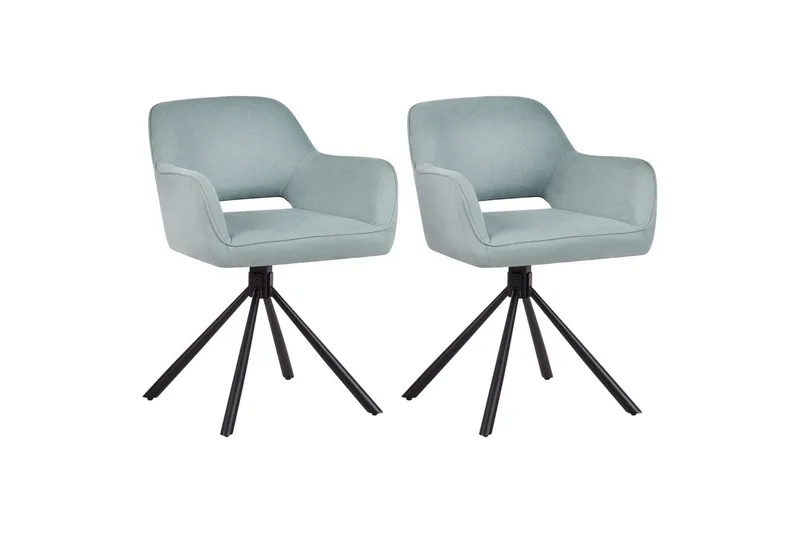 Matsalsstol Beliani Loures set om 2 Beige-Svart Mint Green